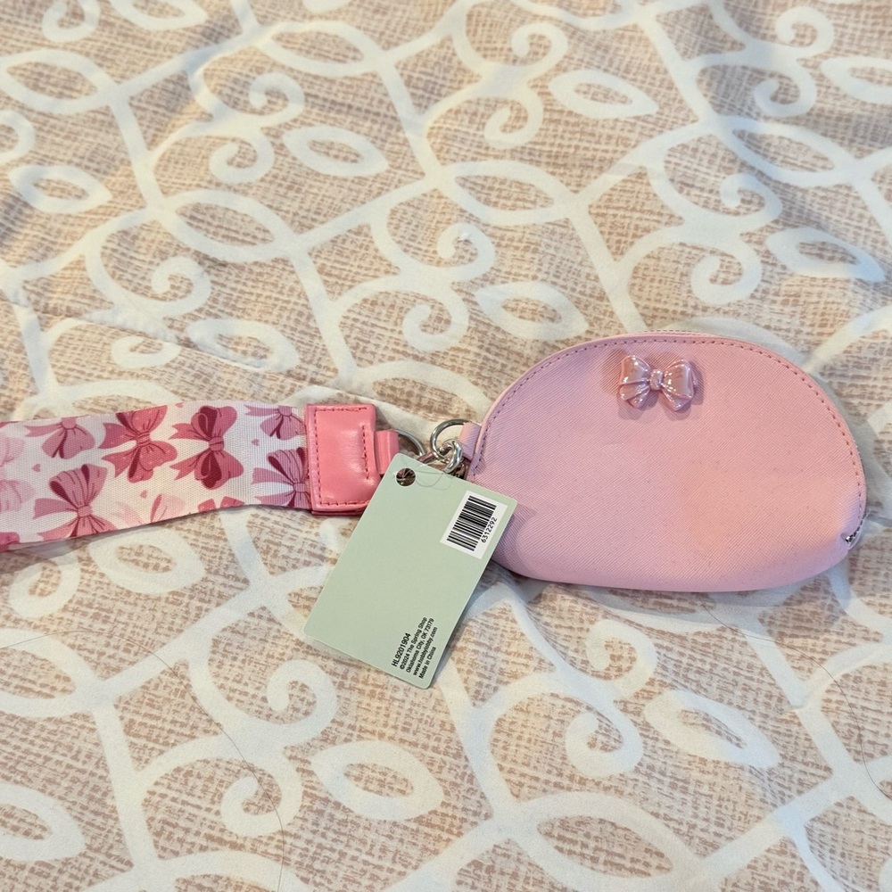 Pink Bow Wristlet Coin Purse